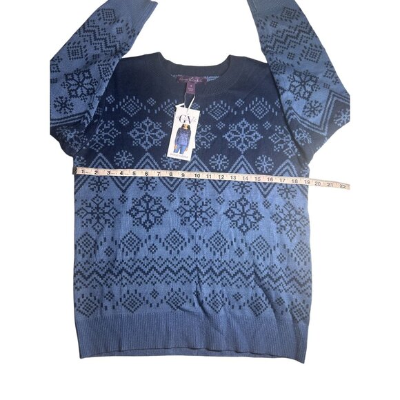 Gloria Vanderbilt Fairisle Sweater Women's‎ Medium Titan Wild Wind Blue NEW - Picture 4 of 8